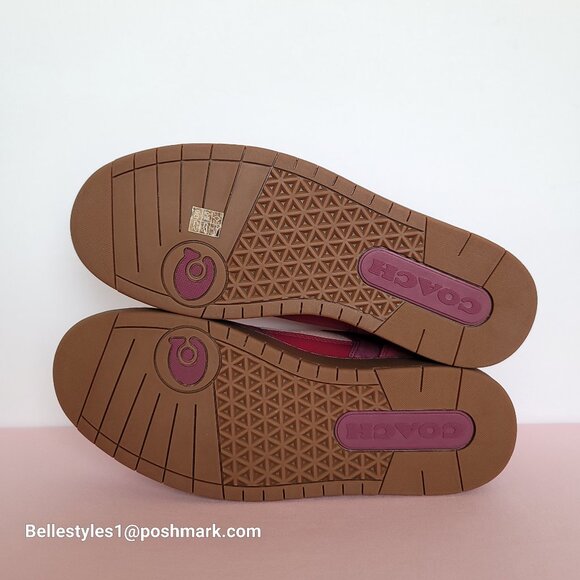 COACH Low Top Leather and Suede Sneakers C201- Pink color-Women’s US Size 9.5B ⭐ - Picture 13 of 16